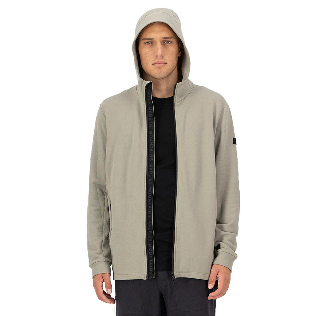 Arcadia Merino Fleece Hoody Midlayer i farven Dried Sage set forfra