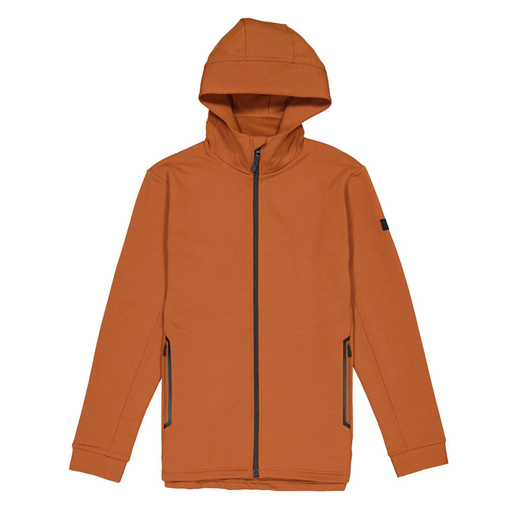 Arcadia Merino Fleece Hoody Midlayer i farven Ginger set forfra