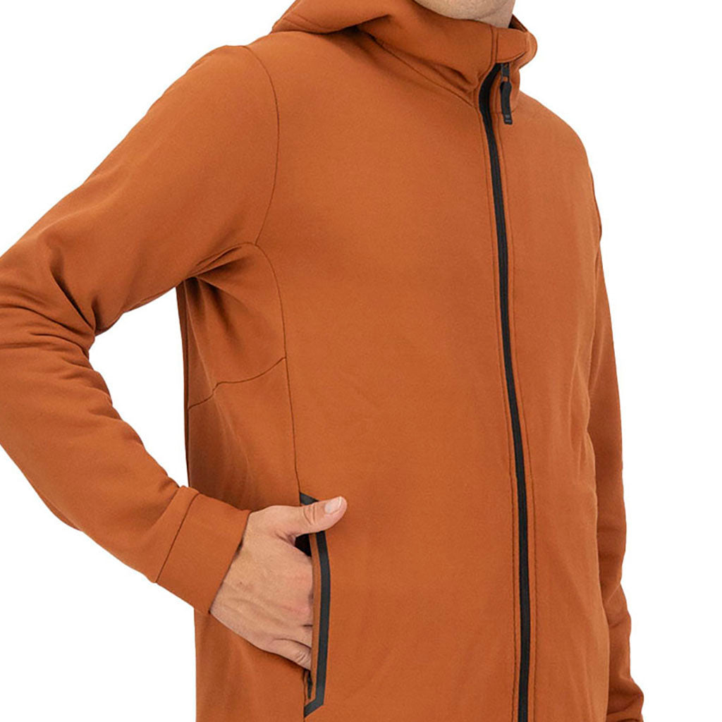Arcadia Merino Fleece Hoody Midlayer i farven Ginger nærbillede