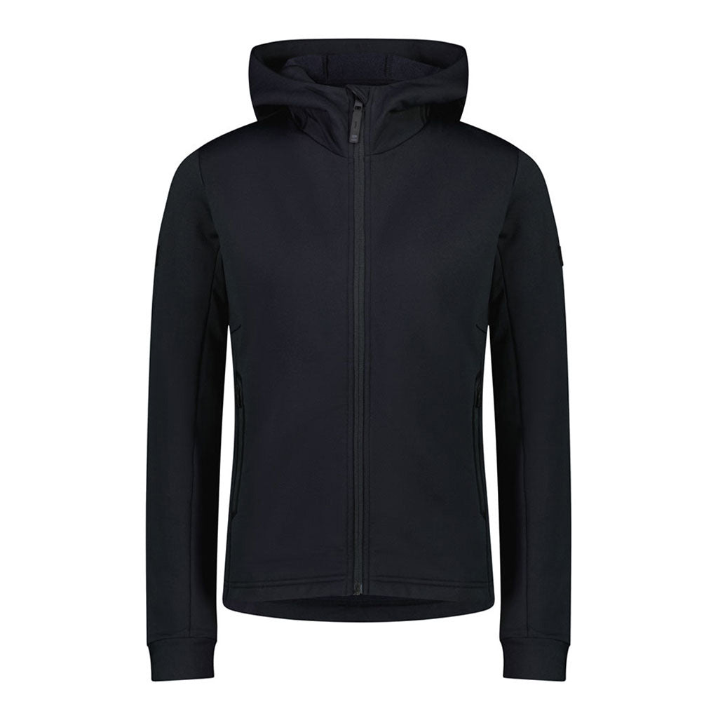 Arcadia Merino Fleece Hoody Midlayer i farven sort set forfra