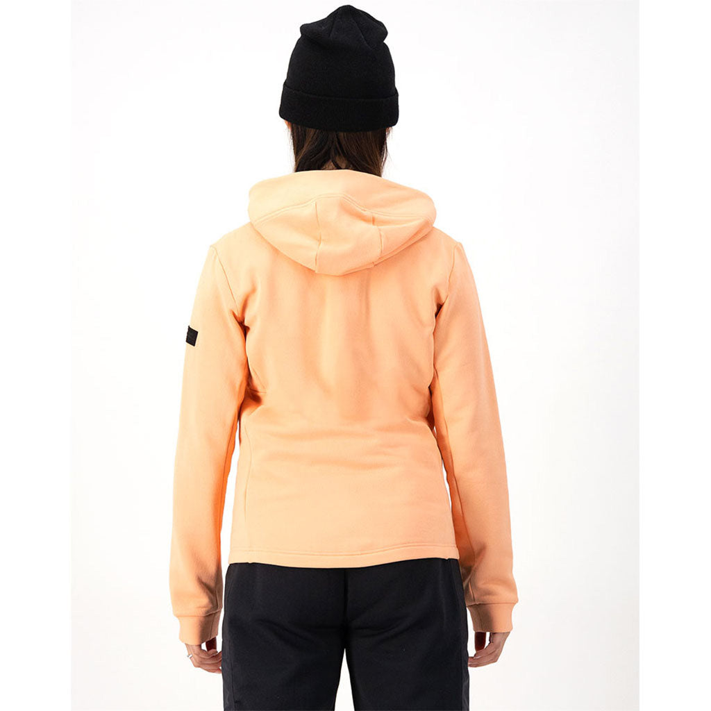 Arcadia Merino Fleece Hoody Midlayer i farven Melon set bagfra på model