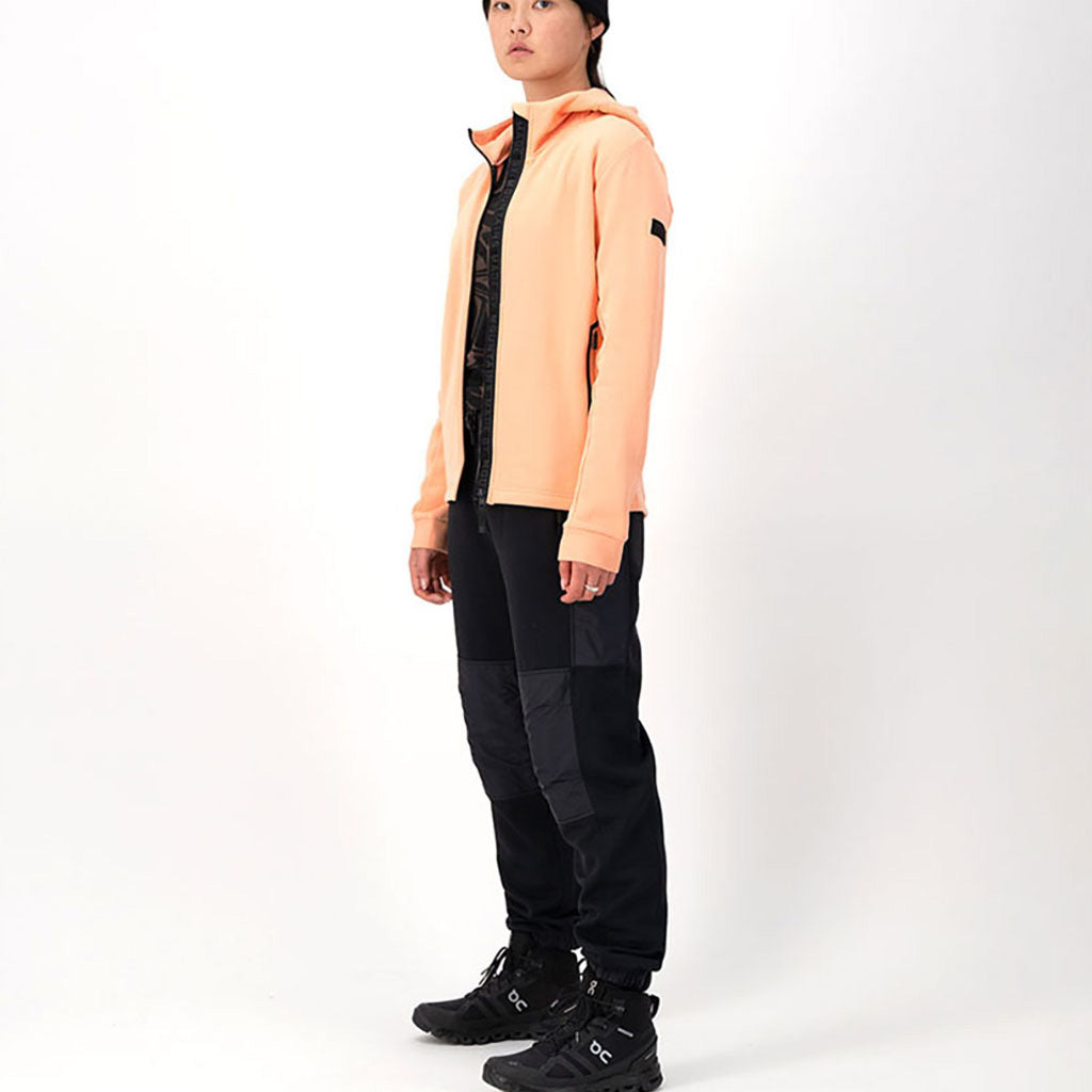 Arcadia Merino Fleece Hoody Midlayer i farven Melon set fra siden