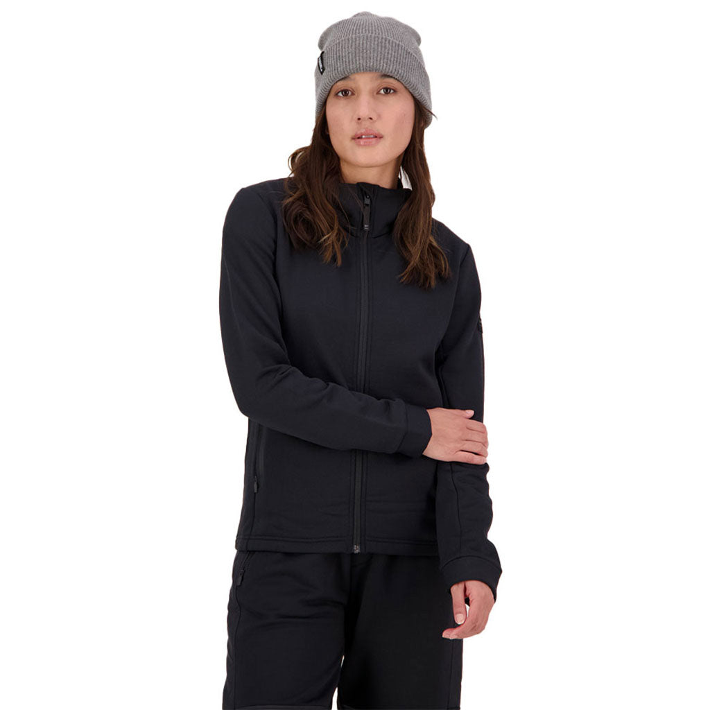 Arcadia Merino Fleece Midlayer i farven sort set forfra