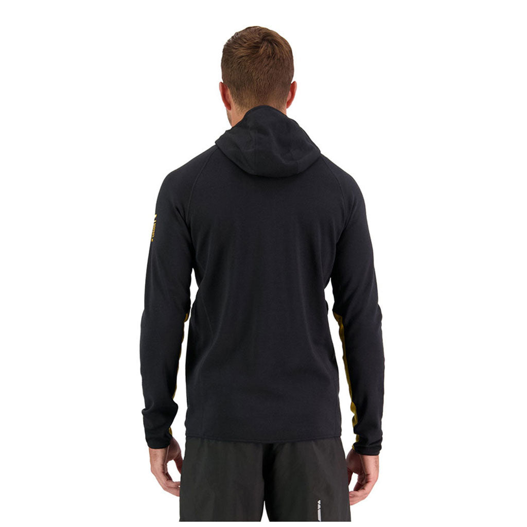 Approach Merino Shift Fleece Hood Midlayer i farven sort set bagfra