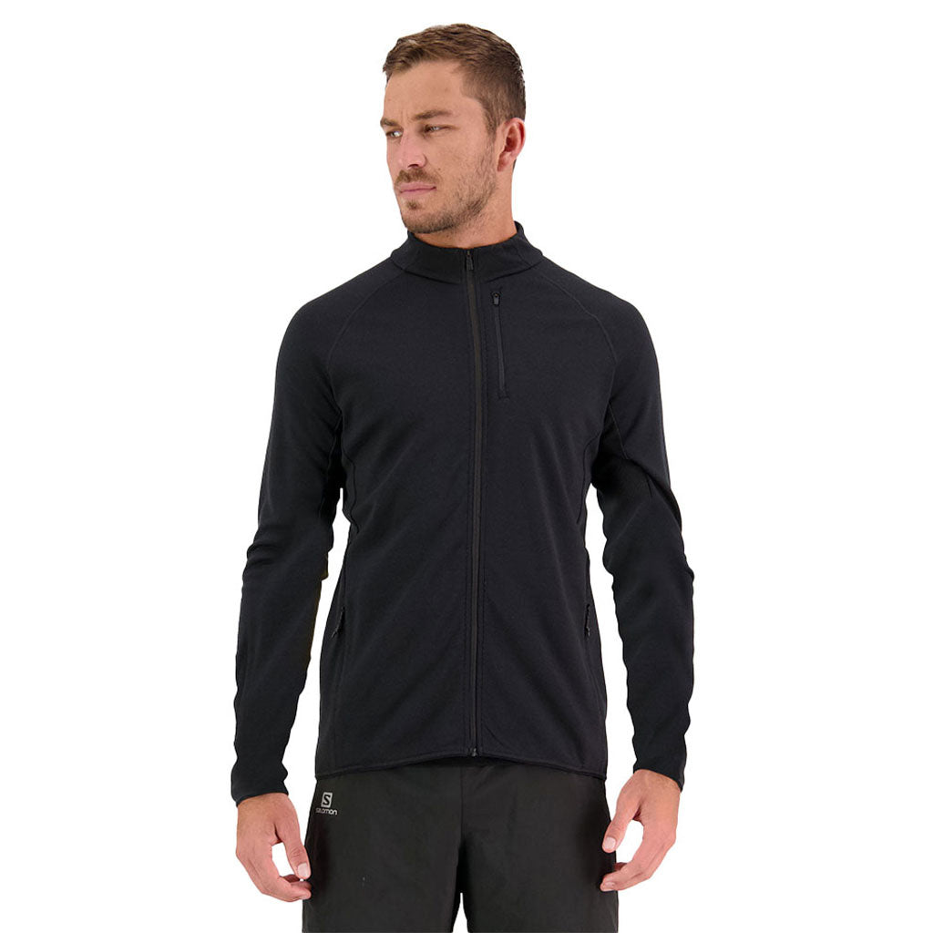 Approach Merino Shift Fleece Midlayer i farven sort set forfra