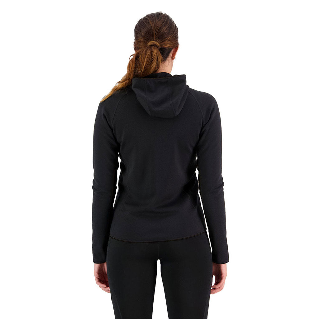Approach Merino Shift Fleece Hood Midlayer i farven sort set bagfra