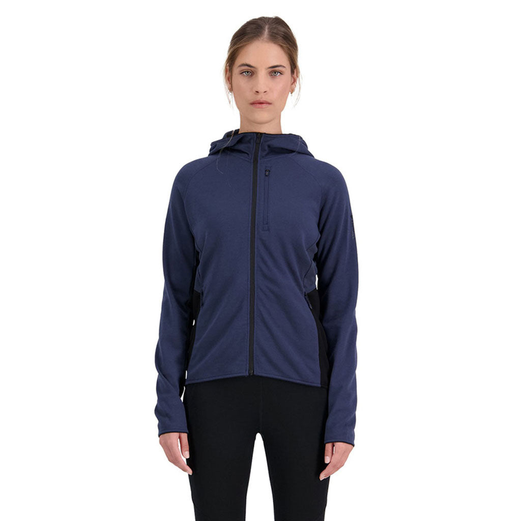 Approach Merino Shift Fleece Hood Midlayer i farven Midnight set forfra