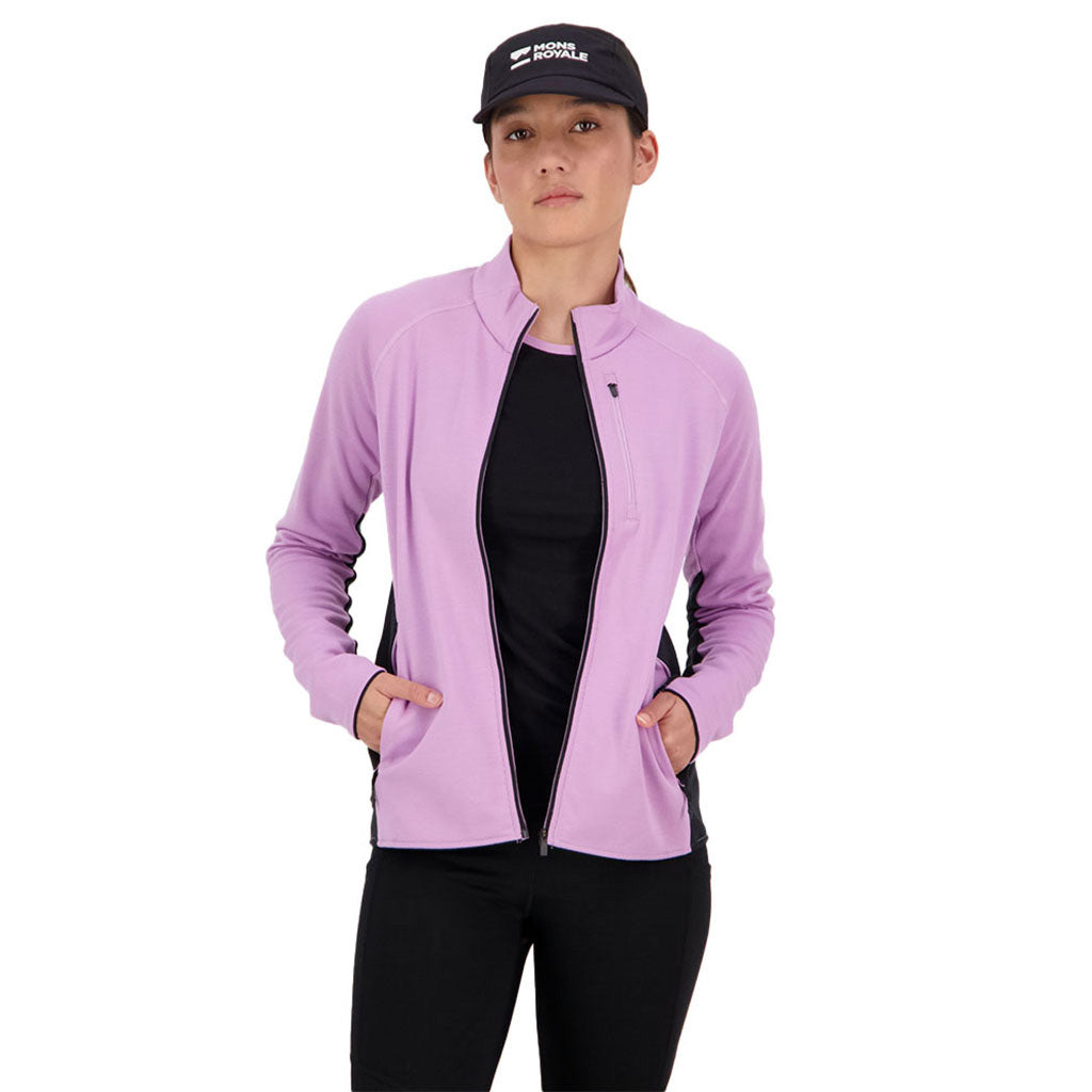 Approach Merino Shift Fleece Midlayer i farven Orchid/sort set forfra