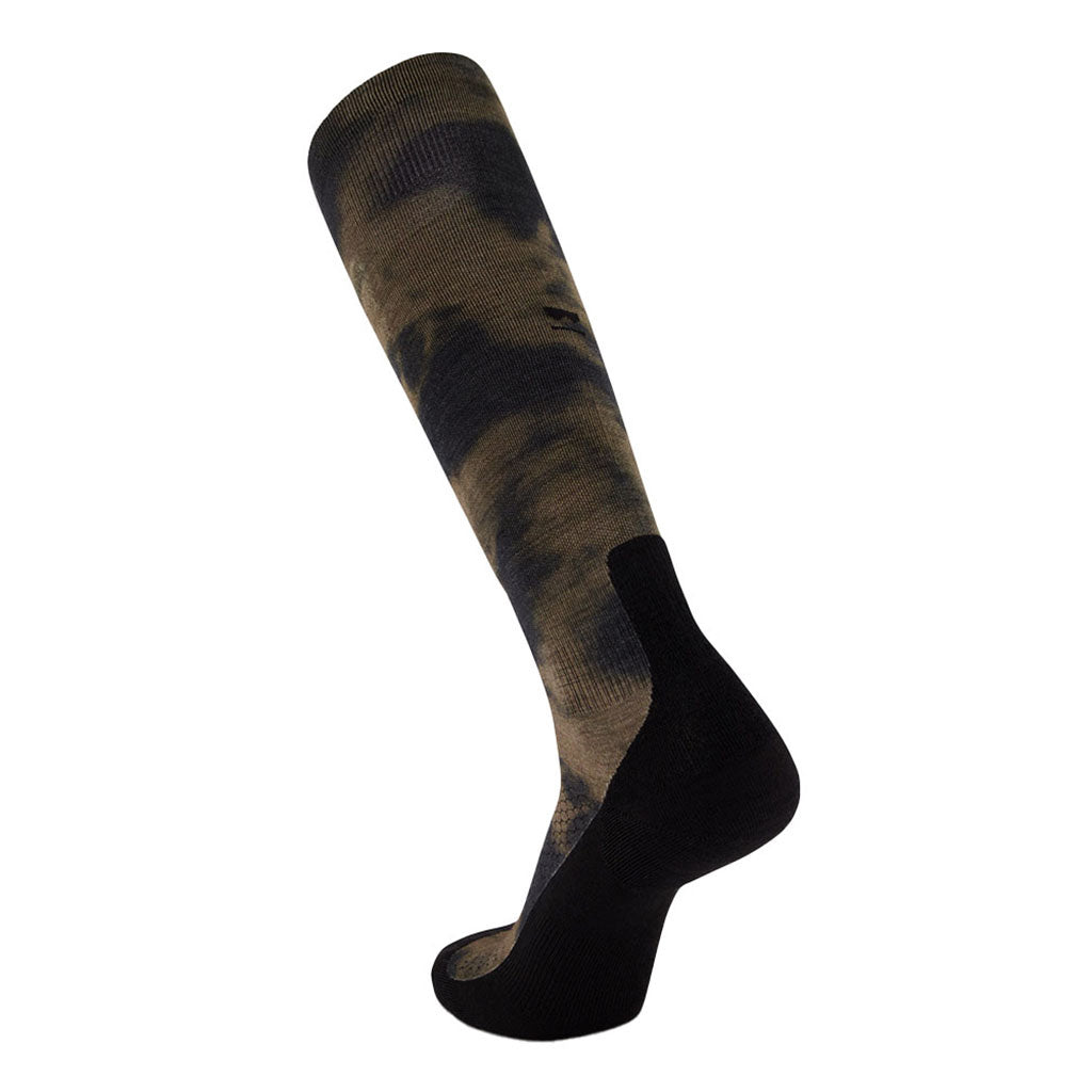 Atlas Merino Snow Digital Skisokker i farven Olive Tie Dye set fra siden