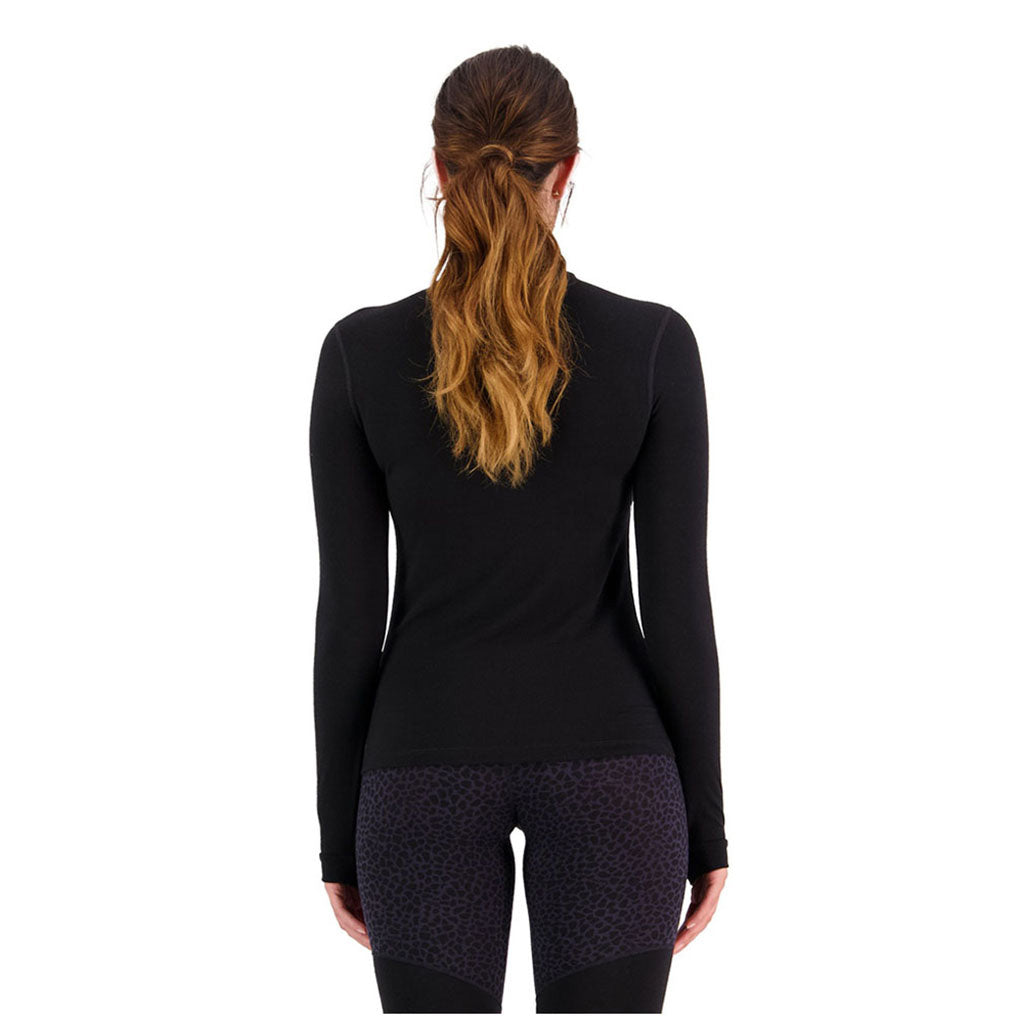 Skiundertøj, Cascade Merino Flex 200 Mock Neck LS i farven sort