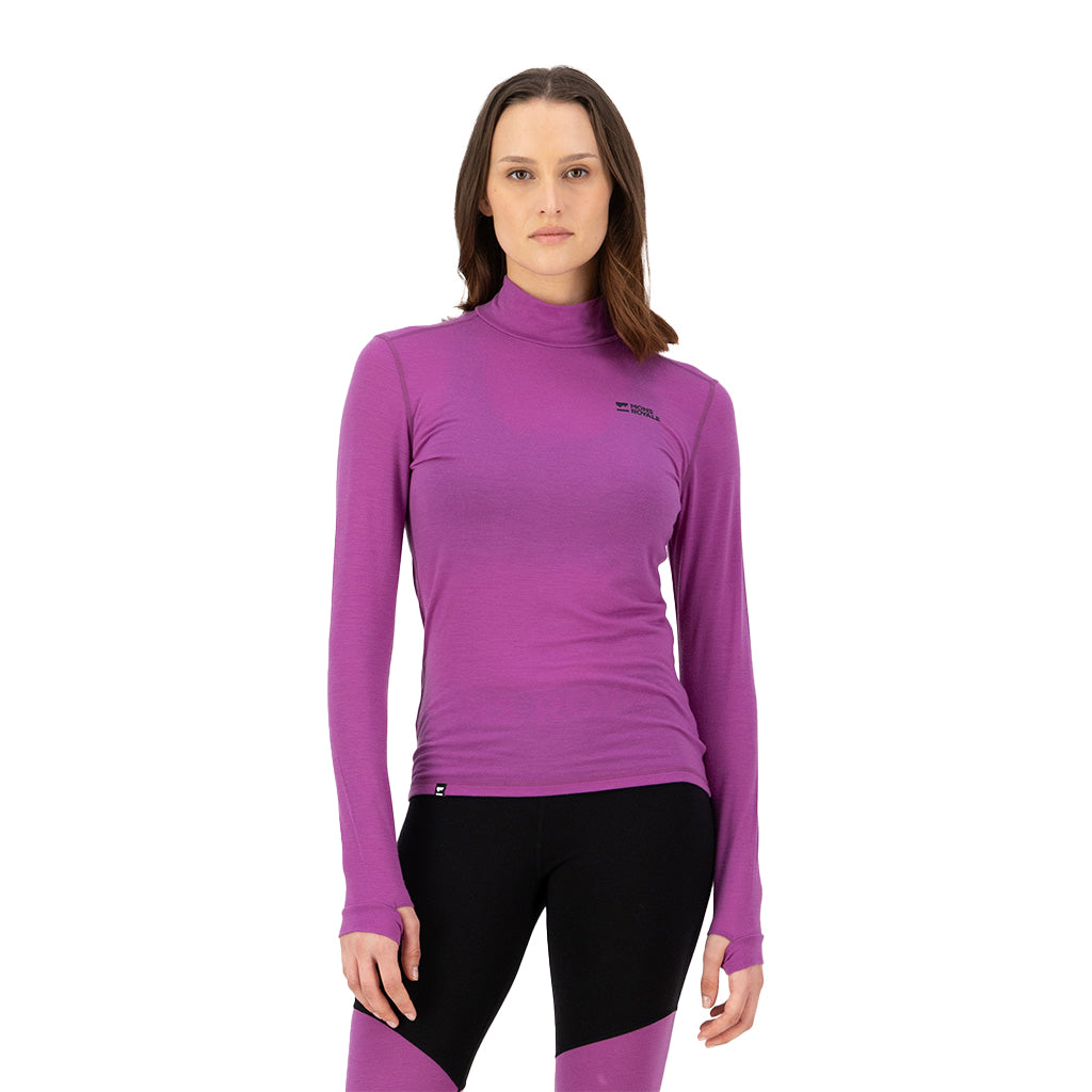 Cascade Merino Base Layer Mock Neck Long Sleeve - Skiundertrøje