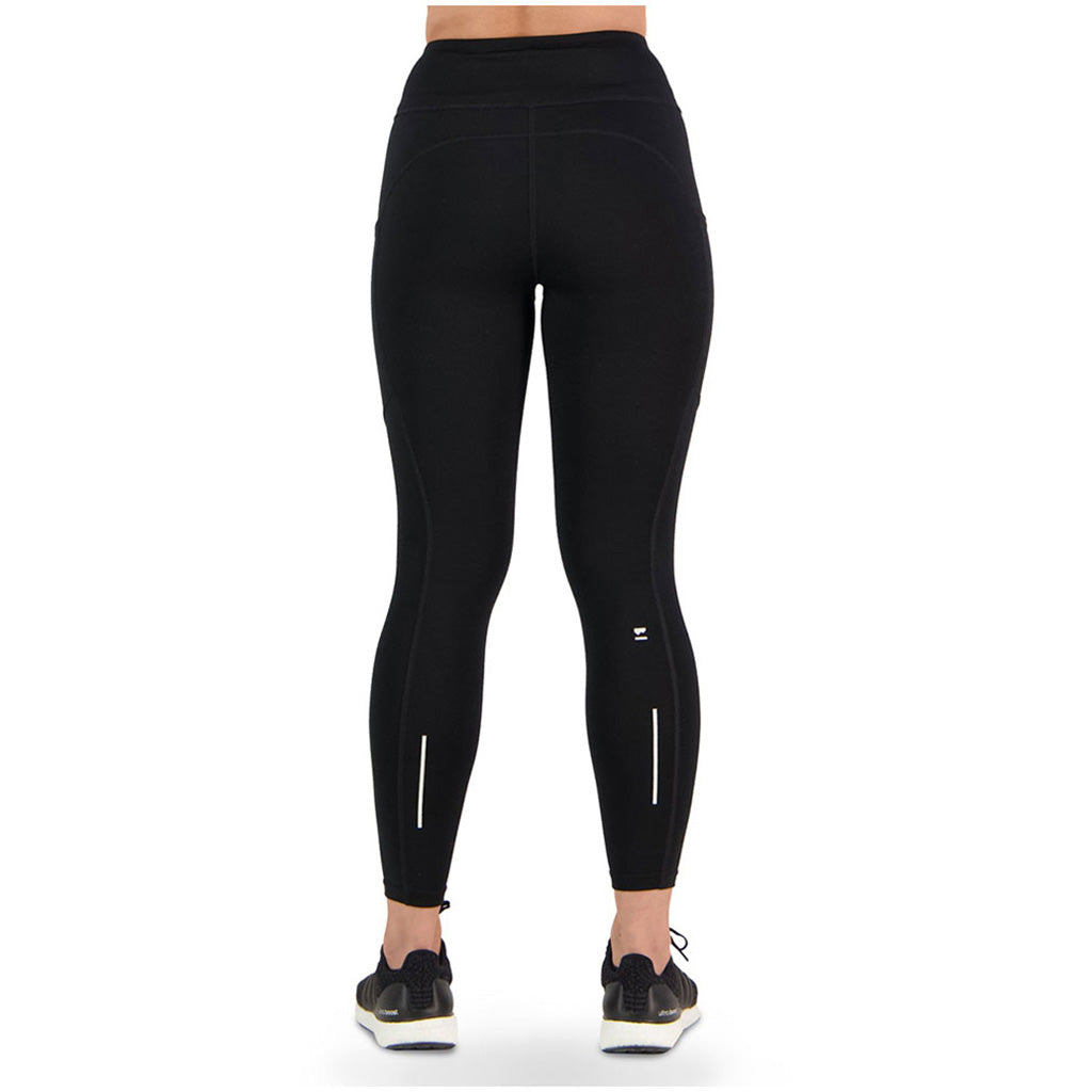 En T-Shirt, Merino Active Leggings i farven sort set bagfra