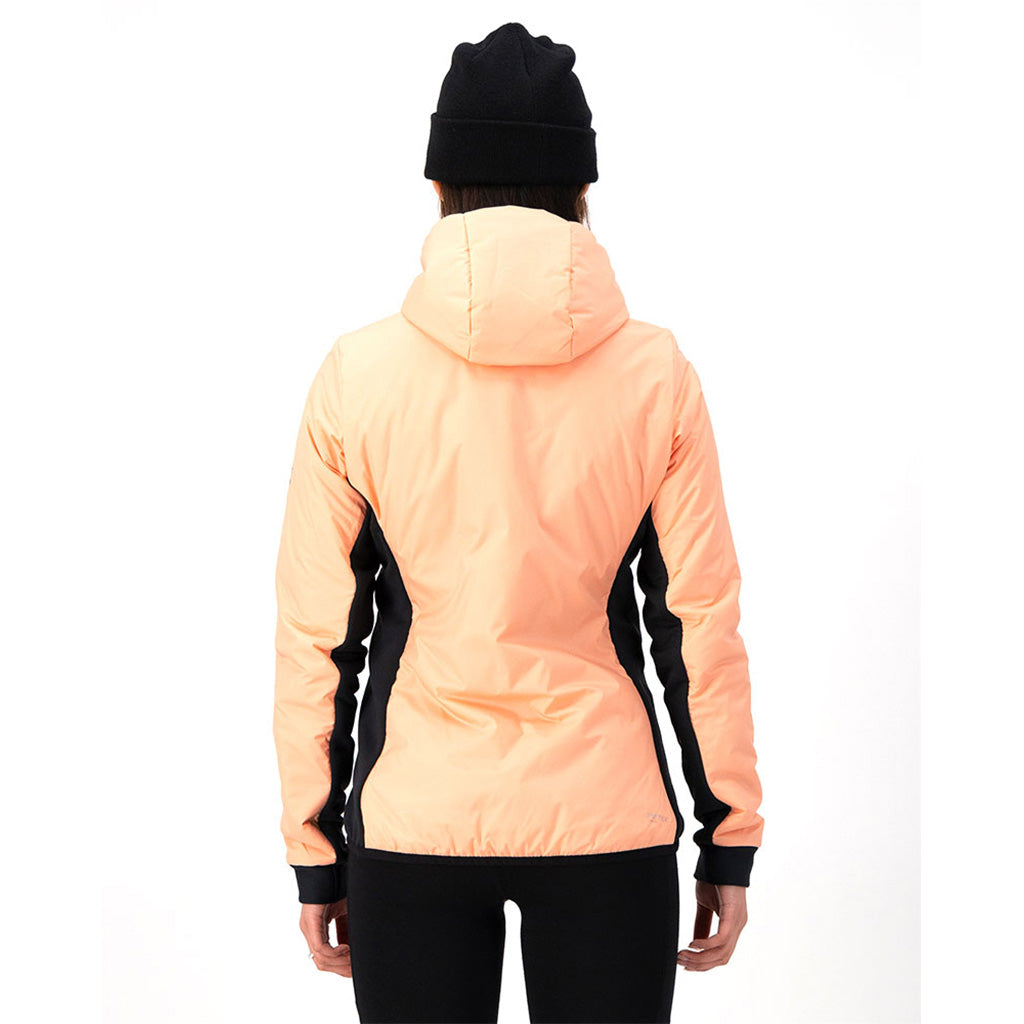 Arete Wool Insulation Hood Midlayer i farven Melon / Taupe / sort set bagfra