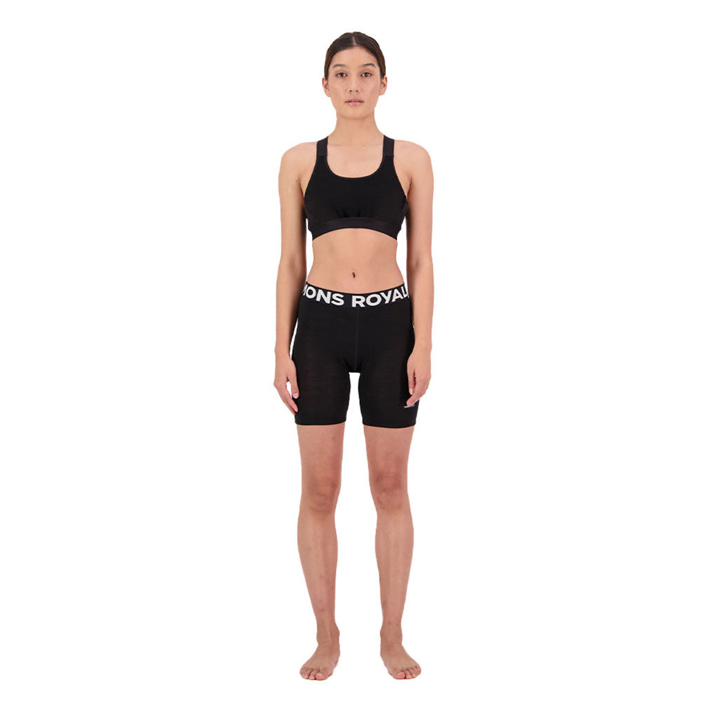 Low Pro Merino Aircon Cykel Base Layer i farven sort set forfra på model