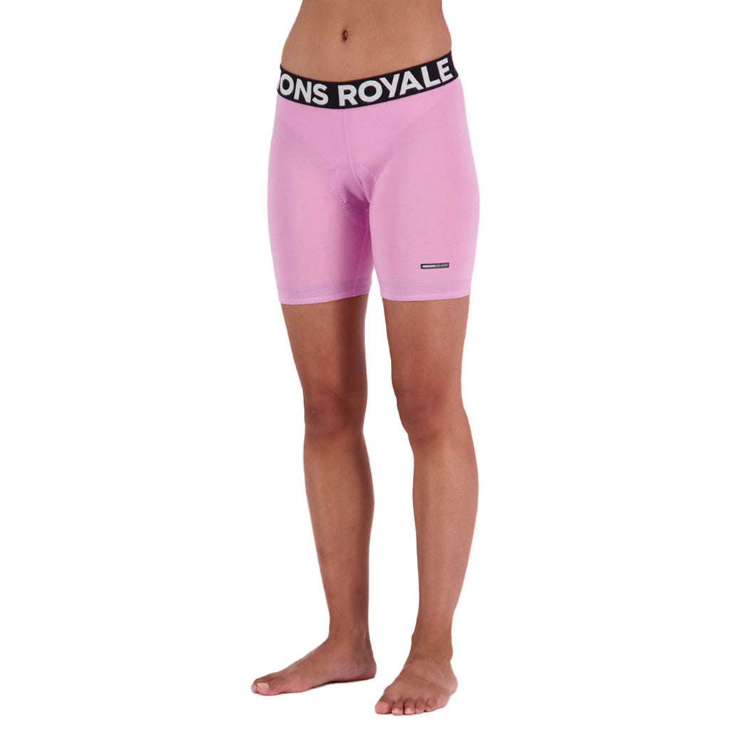 Low Pro Merino Aircon Cykel Base Layer i farven Pop Pink set forfra på model