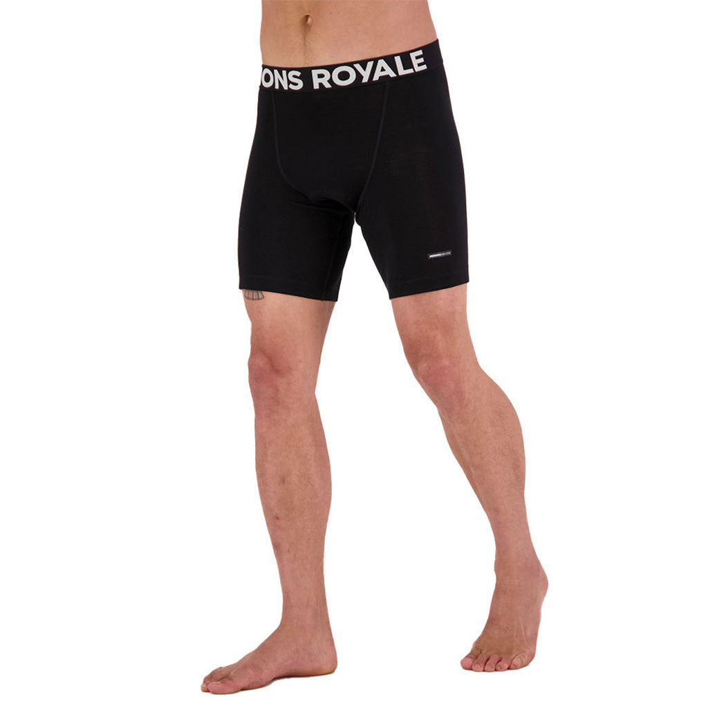 Low Pro Merino Aircon Cykel Base Layer i farven sort set forfra på model