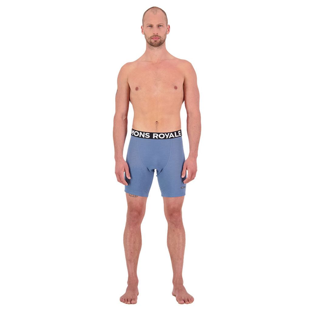 Low Pro Merino Aircon Cykel Base Layer i farven blåslate set forfra