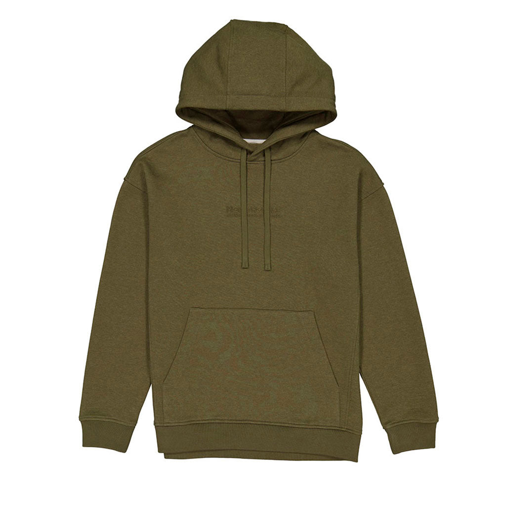 En Hoodie, Verdant Merino Cotton i farven Dark Olive