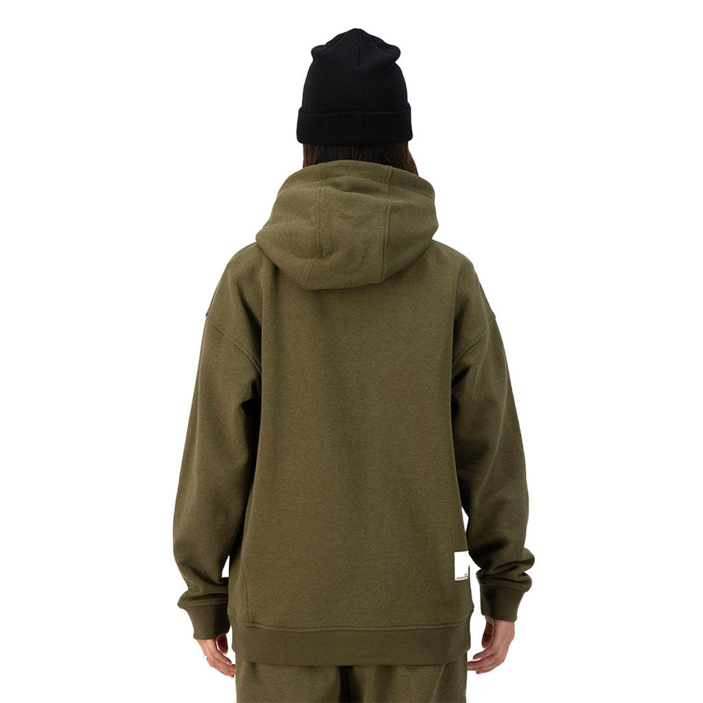 En Hoodie, Verdant Merino Cotton i farven Dark Olive set bagfra