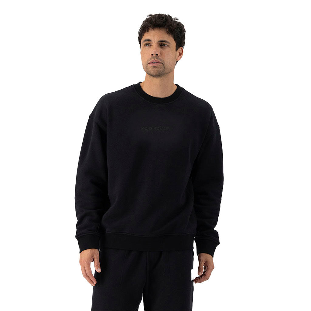 En Sweatshirt, Verdant Merino Cotton Crew i farven sort set forfra