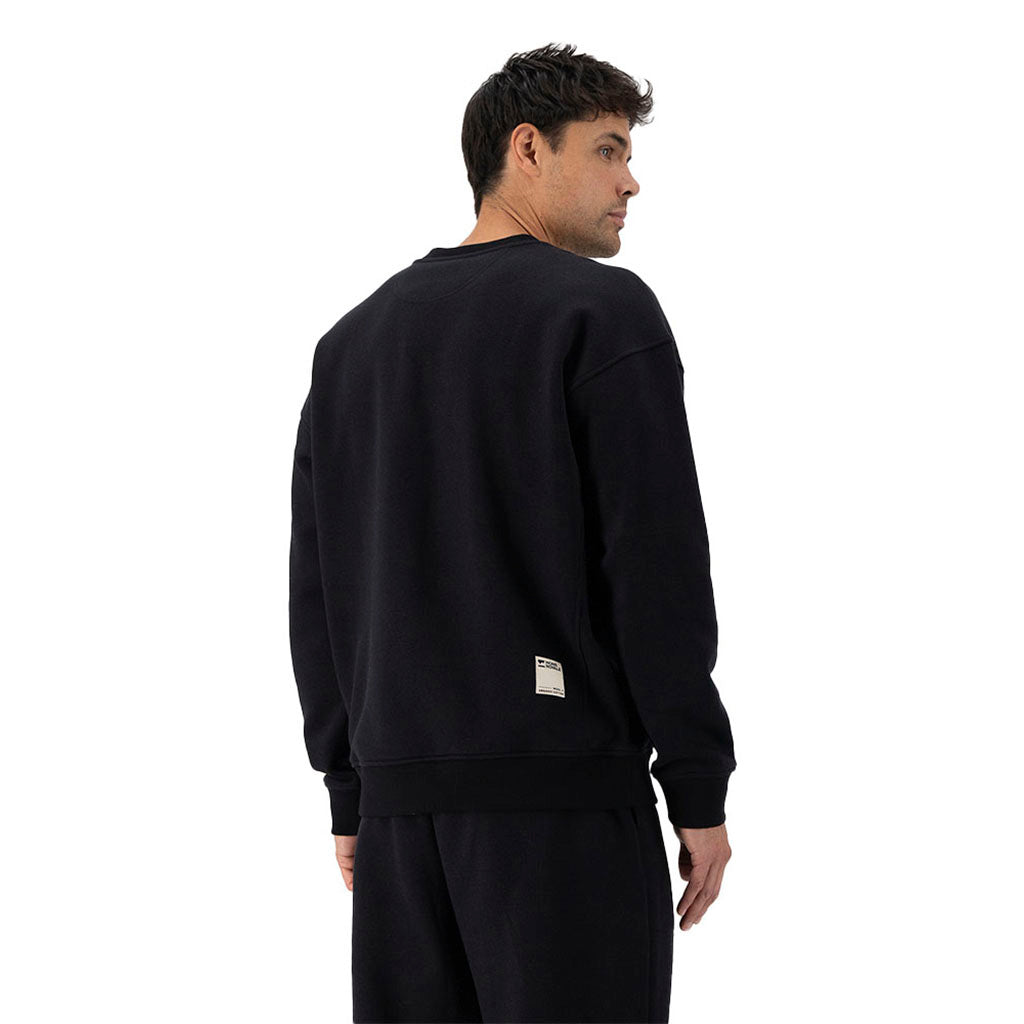 En Sweatshirt, Verdant Merino Cotton Crew i farven sort set bagfra