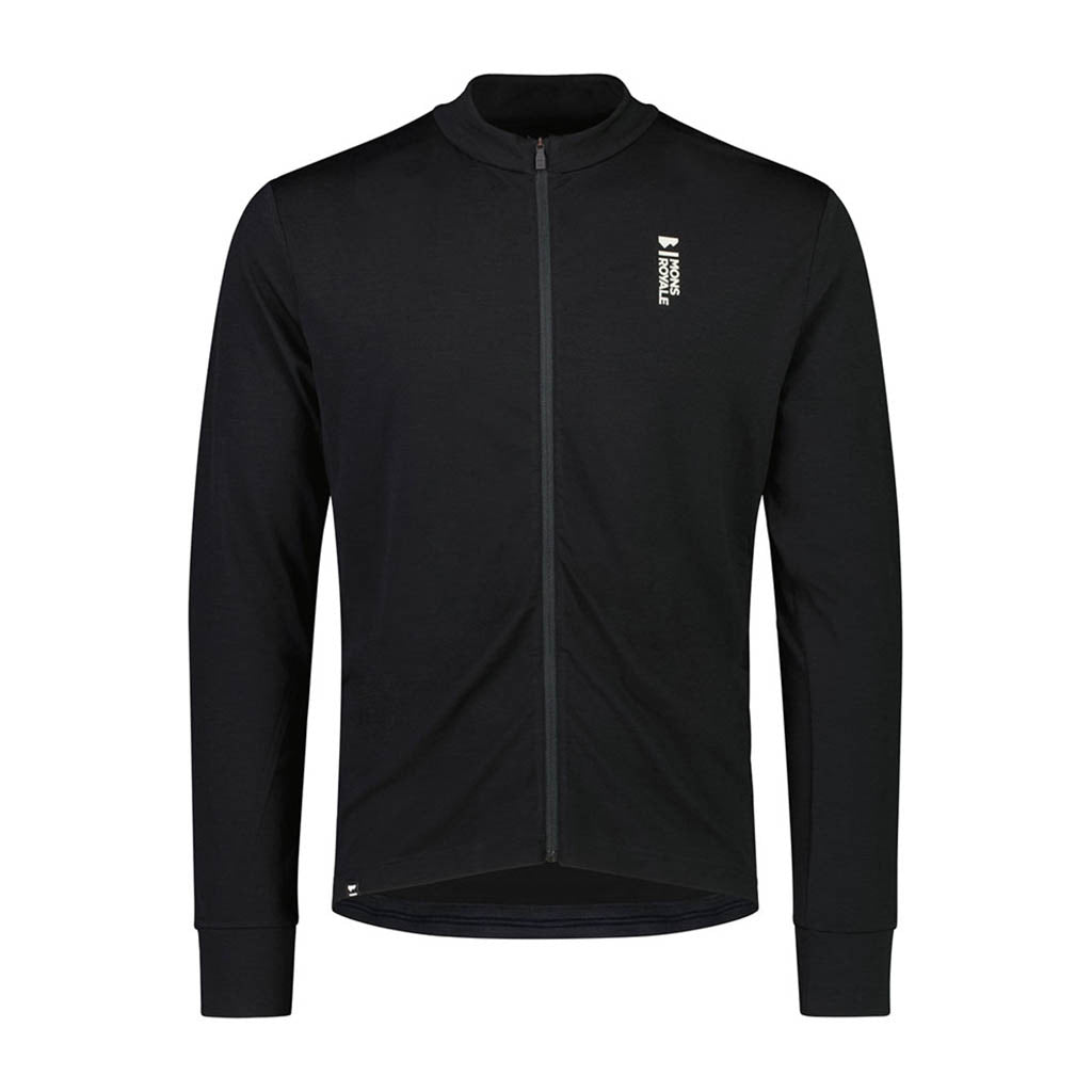 En T-Shirt, Roam Cargo Merino Aircon Full Zip LS i farven sort set forfra