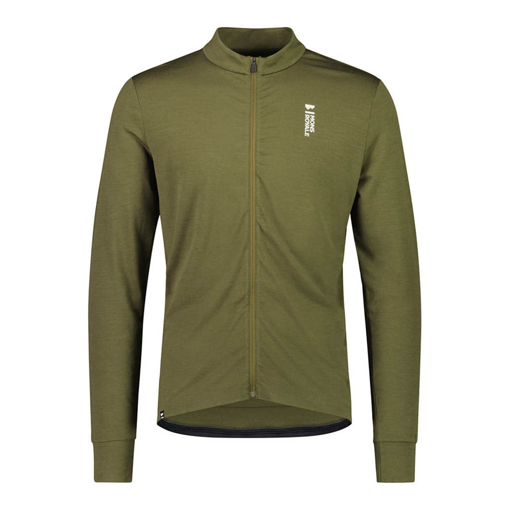 En T-Shirt, Roam Cargo Merino Aircon Full Zip LS i farven Dark Olive