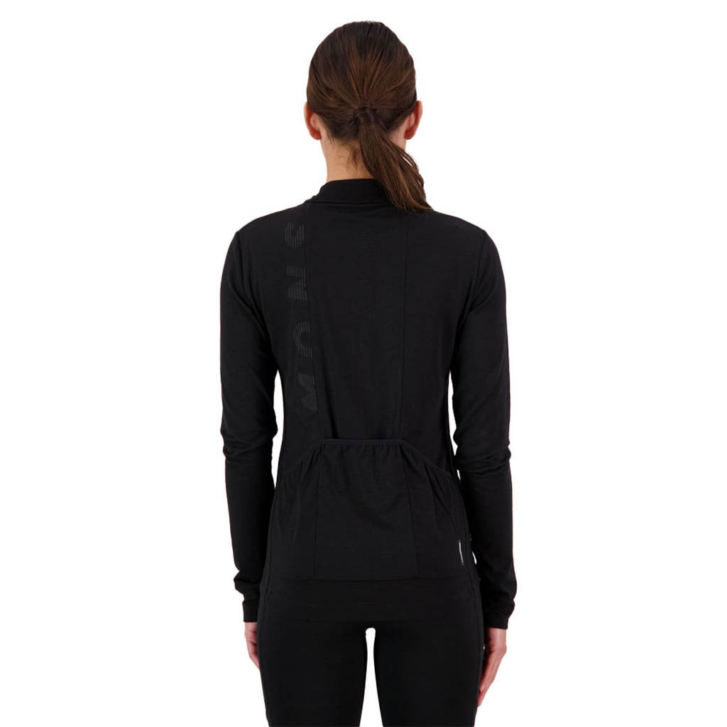 En T-Shirt, Roam Cargo Merino Aircon Full Zip LS i farven sort set bagfra