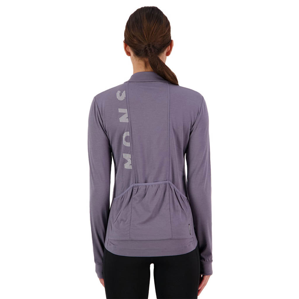 En T-Shirt, Roam Cargo Merino Aircon Full Zip LS i farven Shark set bagfra