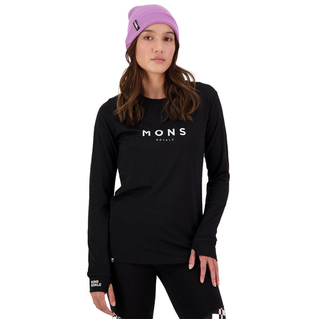 Skiundertøj, Yotei Classic LS i farven sort set forfra