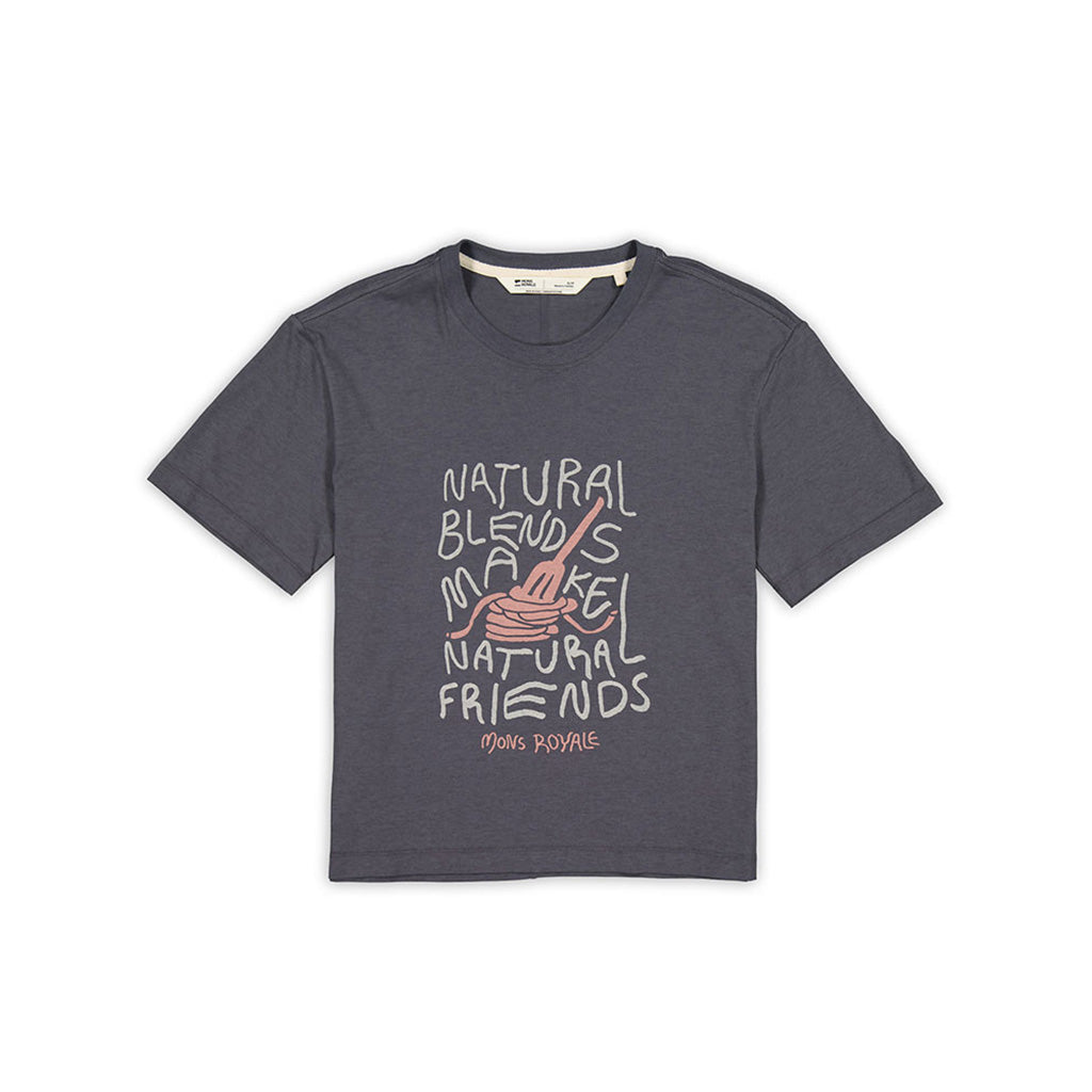 En T-Shirt, Yonder Merino Organic Cotton i farven sort set forfra