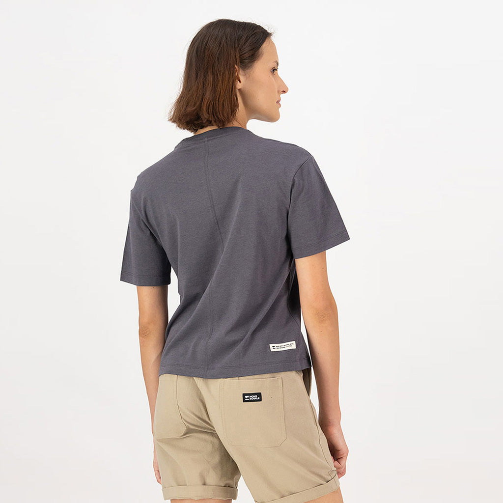 En T-Shirt, Yonder Merino Organic Cotton i farven sort set bagfra