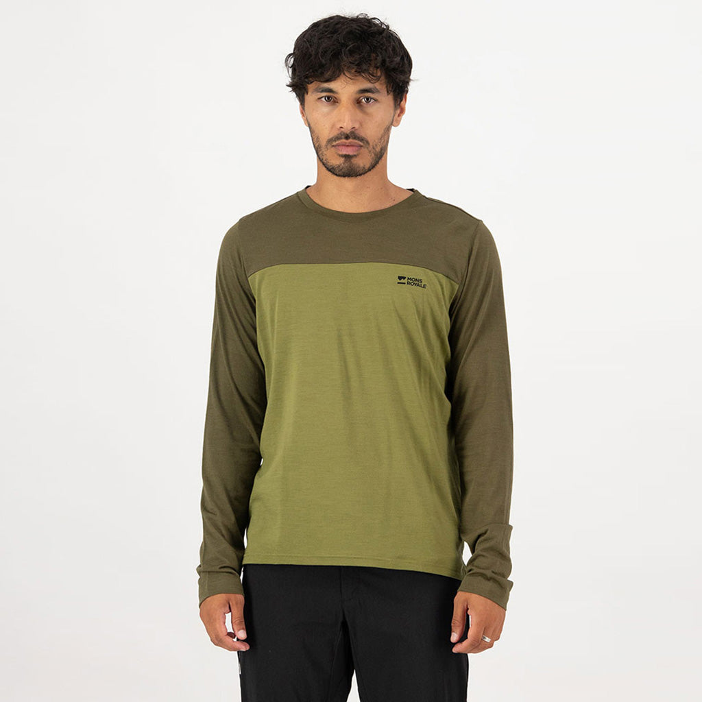 Diversion Merino Bike Jersey Long Sleeve Midlayer i farven Fern set forfra