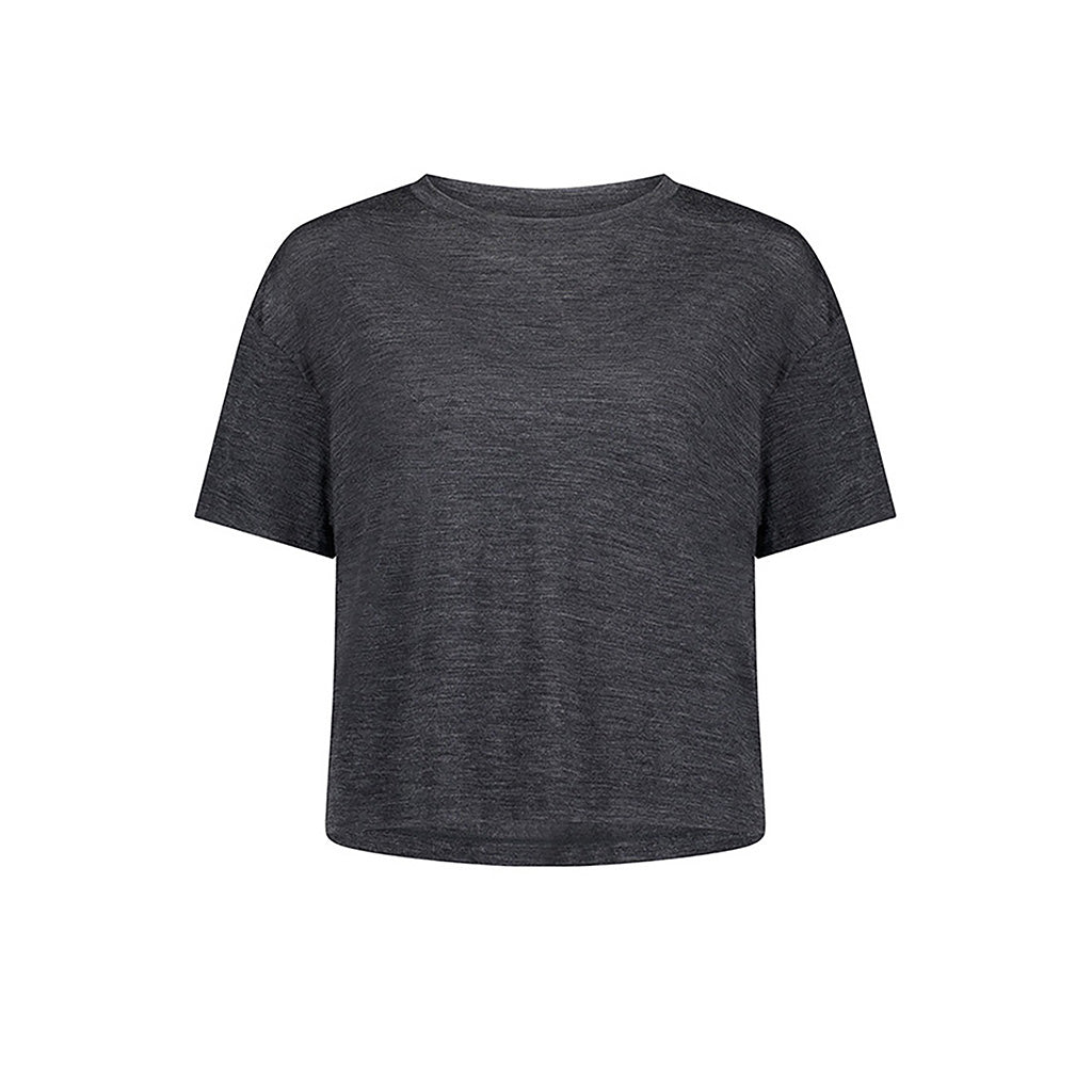 En T-Shirt, Womens Zephyr Merino Tencel™ Boxy i farven Smoke