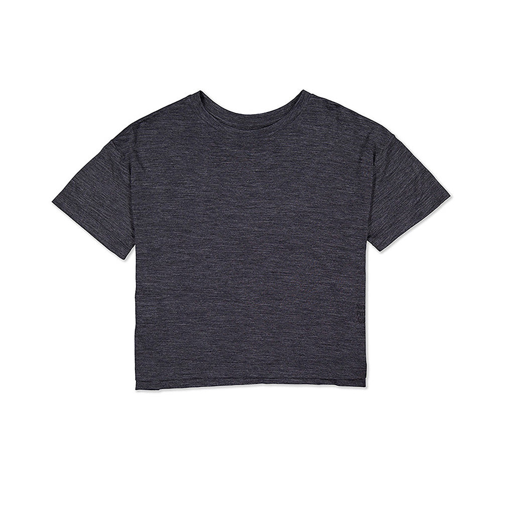 En T-Shirt, Womens Zephyr Merino Tencel™ Boxy i farven Smoke set forfra