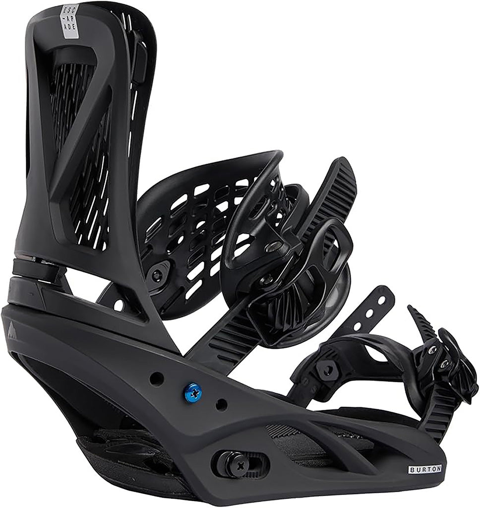 Et snowboardbinding, Escapade Re:Flexs i farven sort set fra siden