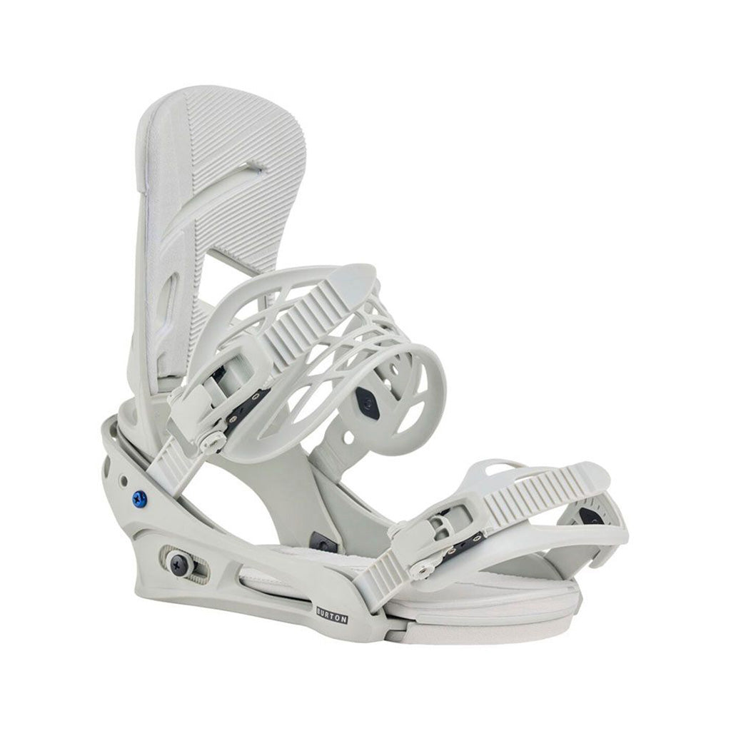 En Snowboardbinding, Mission i farven grå Cloud