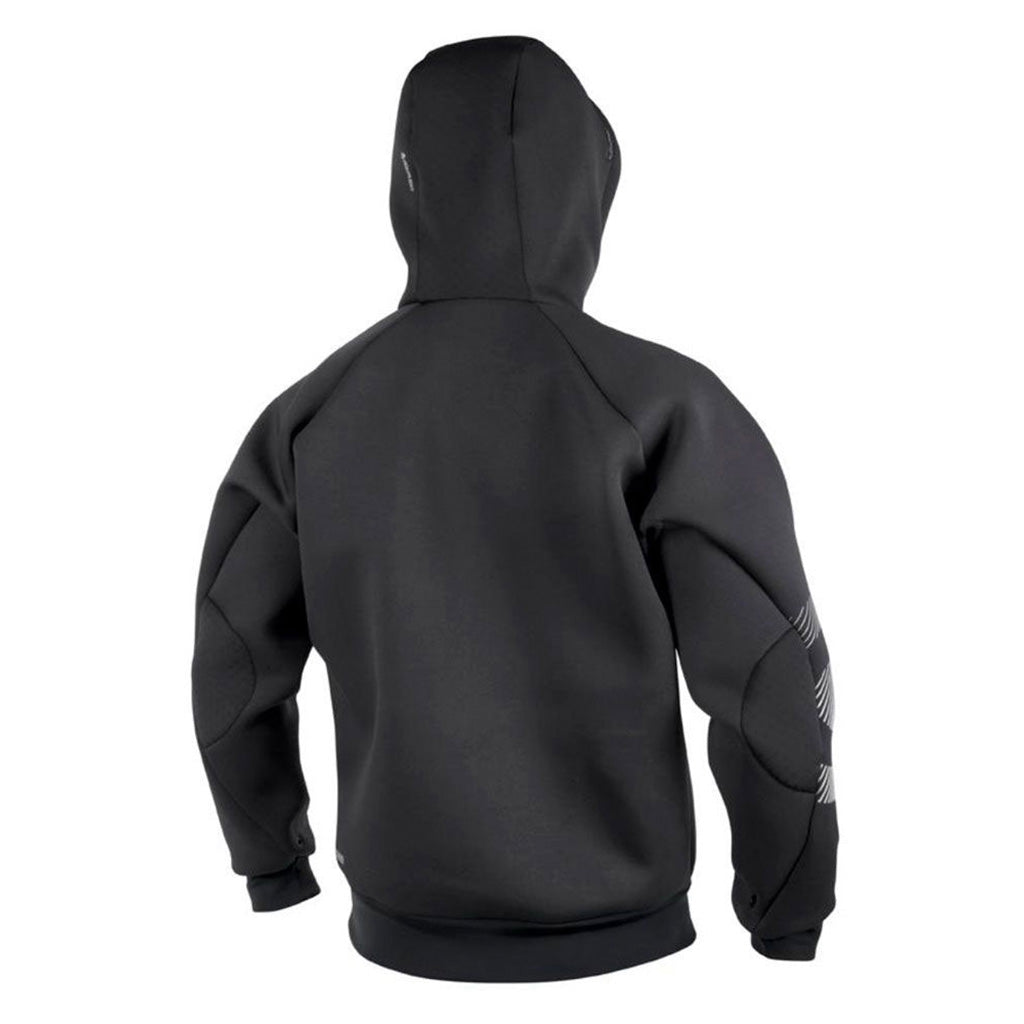 En Neopren Hætte, Neo Hoodie i farven sort - Silver Logo set bagfra