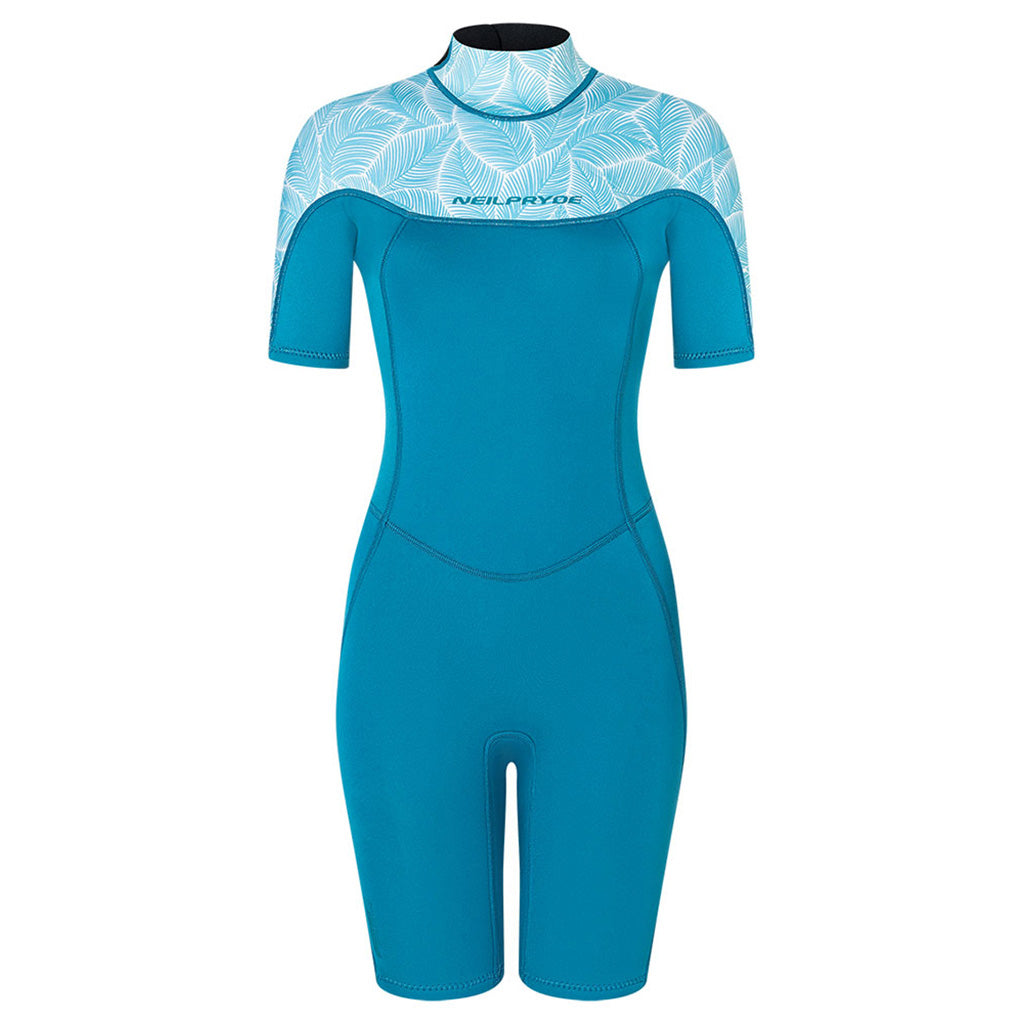 En Våddragt, Spark S/S Shorty 2/2 BZ - C2 i farven Petrol / Floral