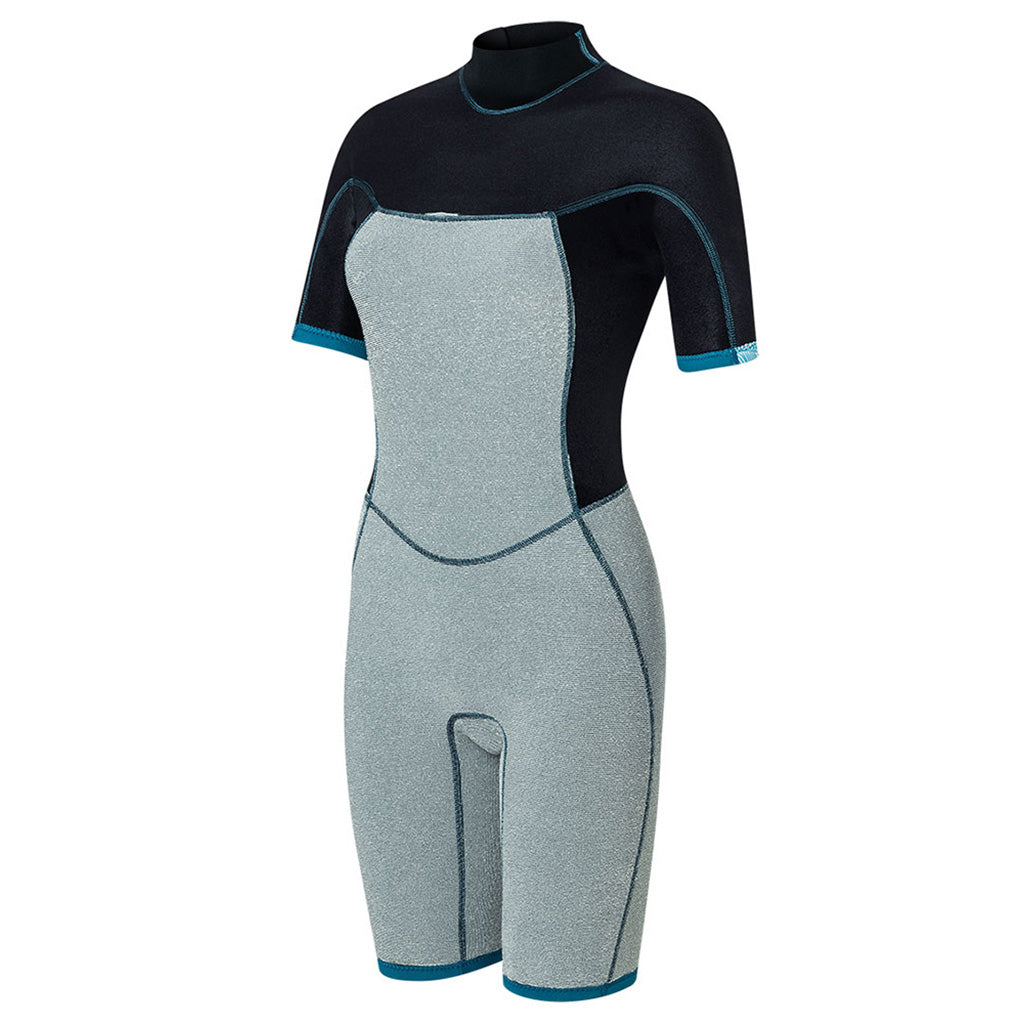 En Våddragt, Spark S/S Shorty 2/2 BZ - C2 i farven Petrol / Floral set fra en skrå vinkel