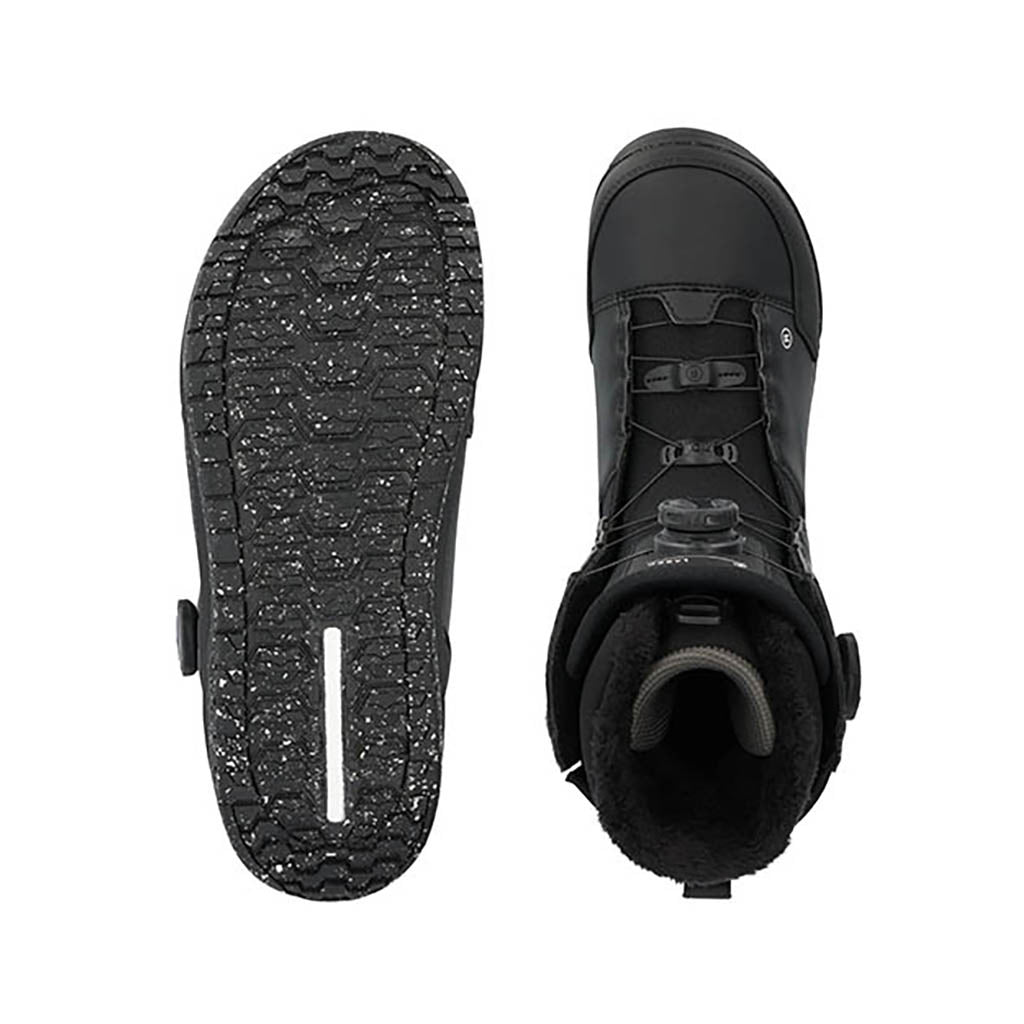 Lasso sort Snowboardstøvler i farven set oppe fra og nede fra