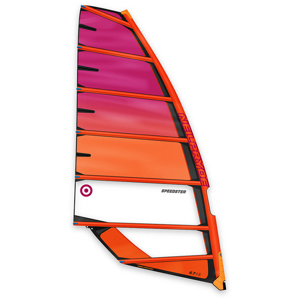 En Windsurf Sejl, Speedster C2 i farven Juicy Orange/Ultra Berry