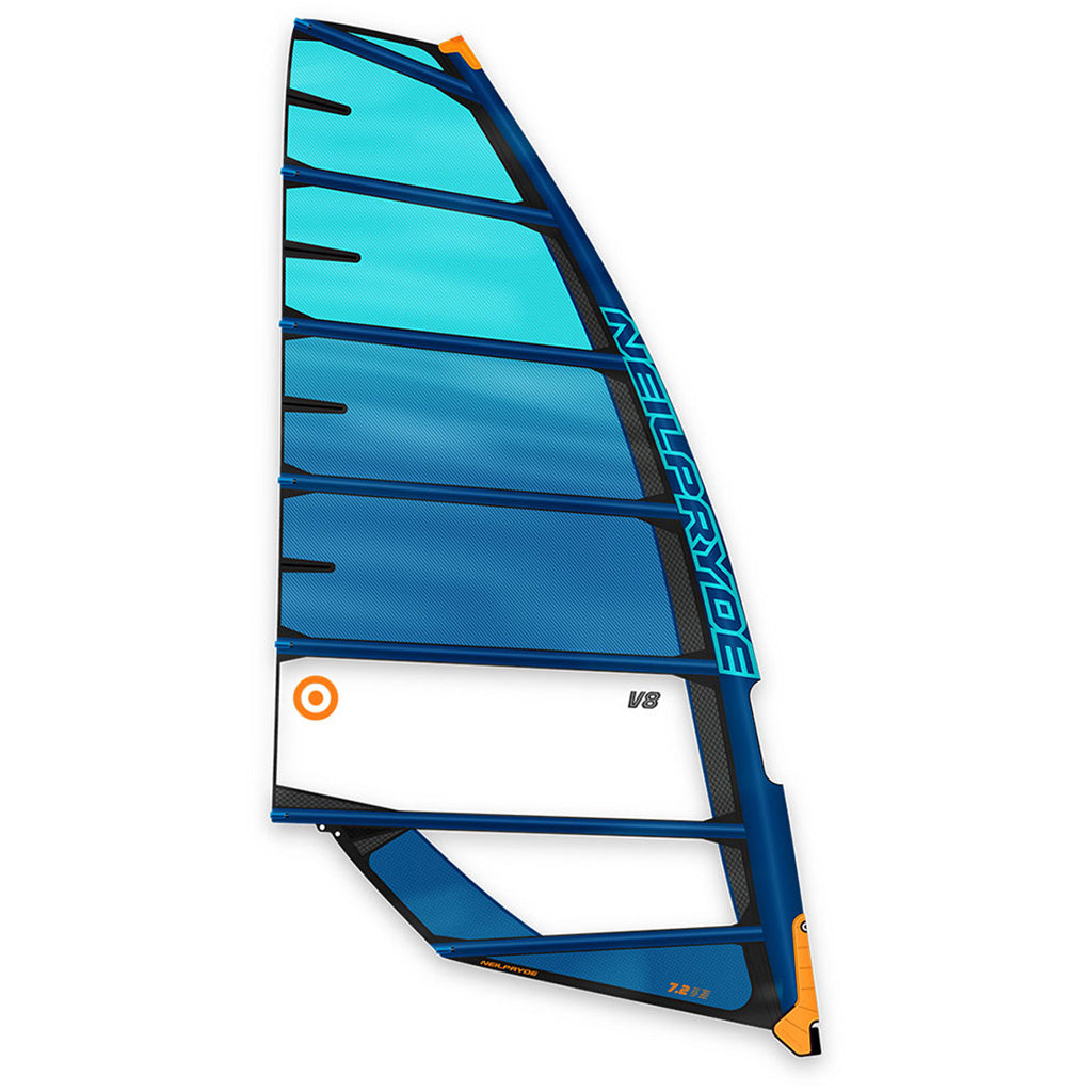 En Windsurf Sejl, V8 C1 i farven Deep Aqua/Navy