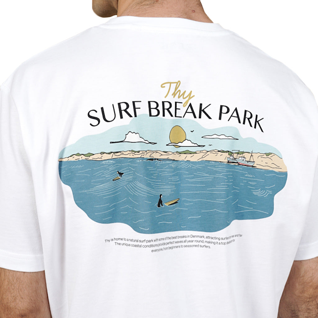 En T-Shirt, Surf Park BP Brushed i farven hvid set bagfra