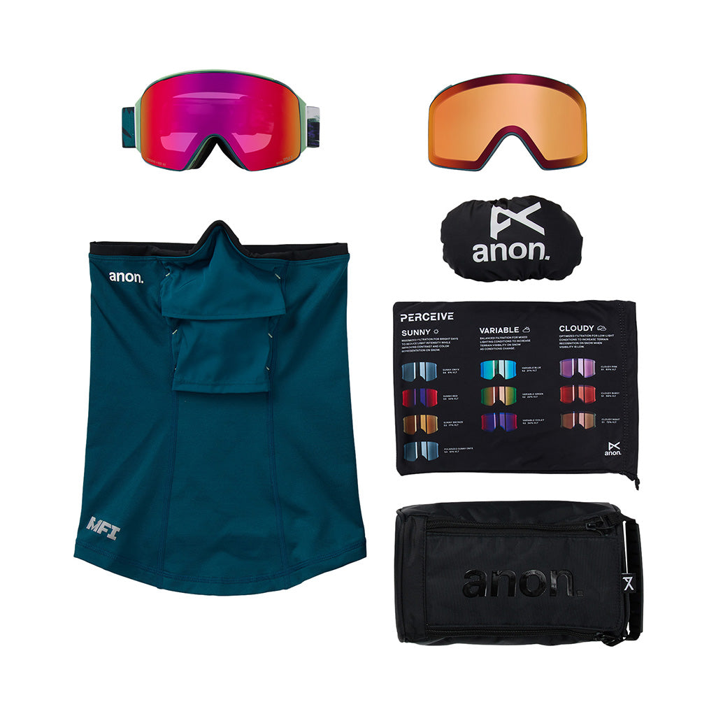 M4 Goggles (Cylindrical) + Bonus Lens + MFI® Face Mask - Skibrille