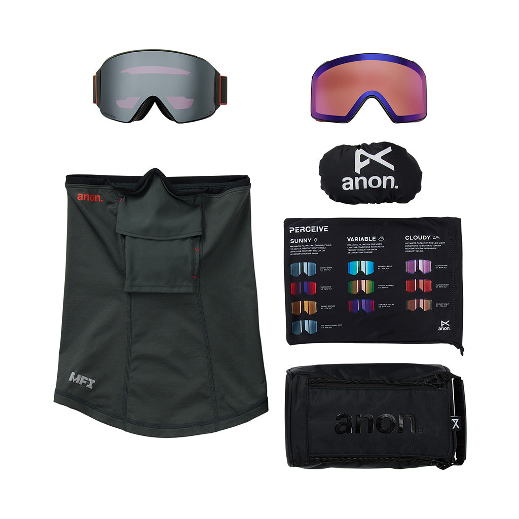 M4 Goggles (Cylindrical) - Skibrille + Ekstra Linse & Halsrør