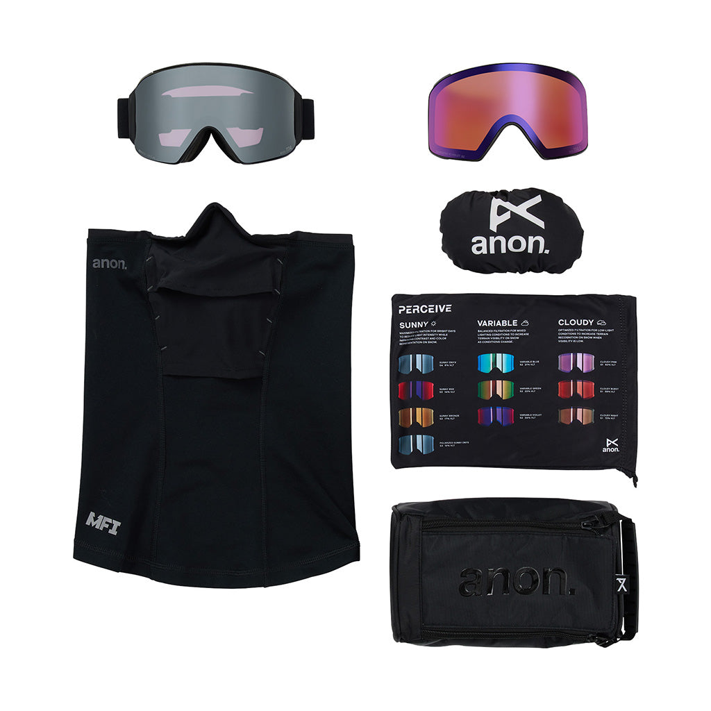 M4 Goggles (Cylindrical) + Bonus Lens + MFI® Face Mask - Skibrille
