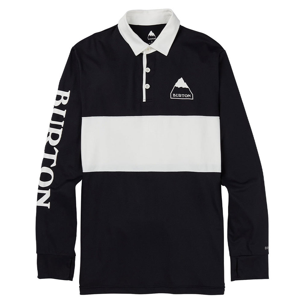 En Langærmet T-Shirt, Midweight Rugby Shirt i farven sort / Stout hvid