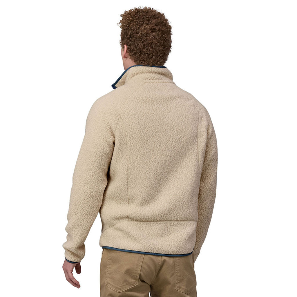 En Fleece, Retro Pile i farven Dark Natural W/Utility blå set bagfra