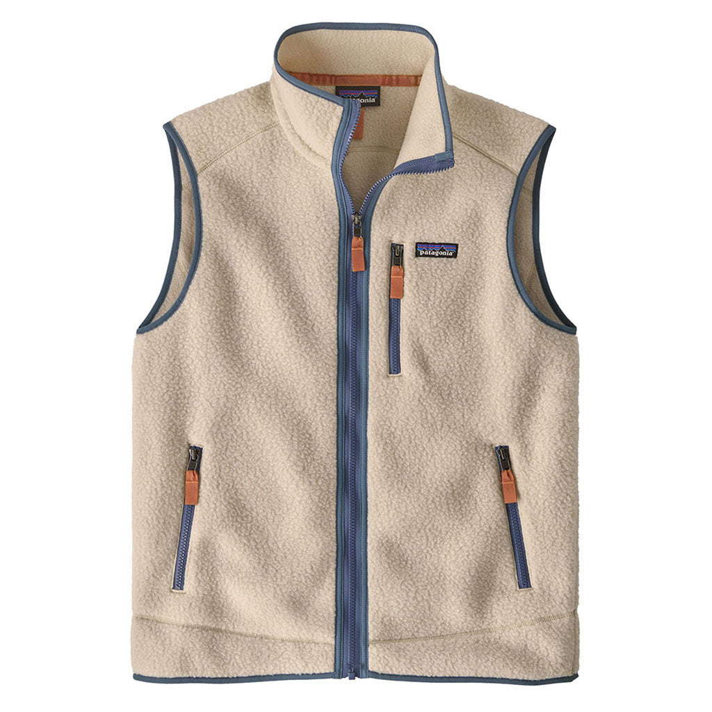 En Fleece, Retro Pile Vest i farven Dark Natural W/Utility blå